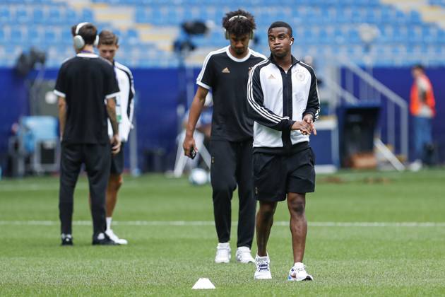 UEFA U21, U 21 EM, Deutschland - England, 3. Gruppenspiel, 28.06.2023, Batumi Youssoufa MOUKOKO ( 11, Deutschland, Borussia Dortmund) bei der Platzbegehung, UEFA U21-Fussball-Europameisterschaft in Rumaenien und Georgien, Deutschland - England, 3. Gruppenspiel, 28.06.2023, Batumi Copyright: xBEAUTIFULxSPORTS Meuselx