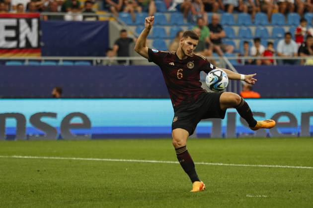 UEFA U21, U 21 EM, Deutschland - England, 3. Gruppenspiel, 28.06.2023, Batumi Tom KRAUSS ( 6, Deutschland, FC Schalke 04), UEFA U21-Fussball-Europameisterschaft in Rumaenien und Georgien, Deutschland - England, 3. Gruppenspiel, 28.06.2023, Batumi Copyright: xBEAUTIFULxSPORTS Meuselx
