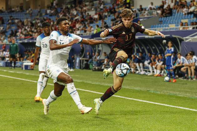 UEFA U21, U 21 EM, Deutschland - England, 3. Gruppenspiel, 28.06.2023, Batumi Noah WEISSHAUPT ( 17, Deutschland, SC Freiburg), UEFA U21-Fussball-Europameisterschaft in Rumaenien und Georgien, Deutschland - England, 3. Gruppenspiel, 28.06.2023, Batumi Copyright: xBEAUTIFULxSPORTS Meuselx