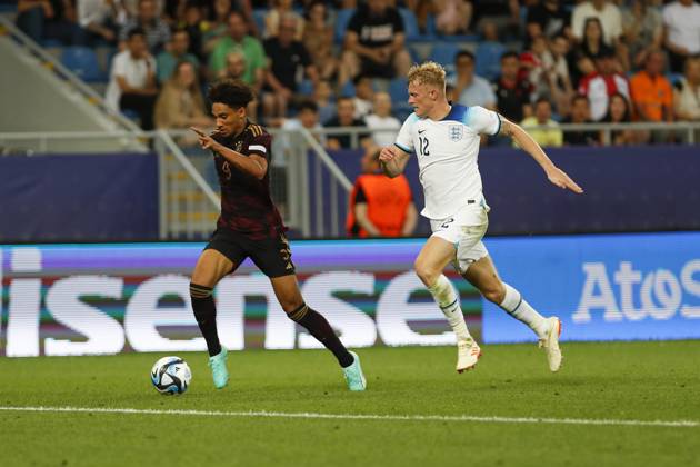 UEFA U21, U 21 EM, Deutschland - England, 3. Gruppenspiel, 28.06.2023, Batumi Kevin SCHADE ( 9, Deutschland, Brentford FC), UEFA U21-Fussball-Europameisterschaft in Rumaenien und Georgien, Deutschland - England, 3. Gruppenspiel, 28.06.2023, Batumi Copyright: xBEAUTIFULxSPORTS Meuselx