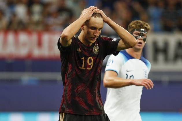 UEFA U21, U 21 EM, Deutschland - England, 3. Gruppenspiel, 28.06.2023, Batumi Nelson WEIPER ( 19, Deutschland, 1. FSV Mainz 05), UEFA U21-Fussball-Europameisterschaft in Rumaenien und Georgien, Deutschland - England, 3. Gruppenspiel, 28.06.2023, Batumi Copyright: xBEAUTIFULxSPORTS Meuselx
