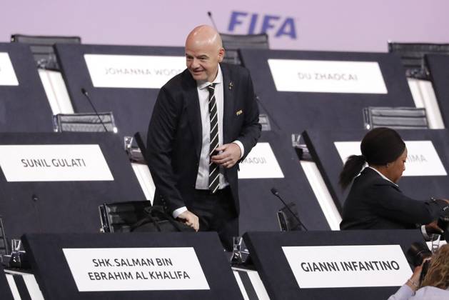 Gianni Infantino Re-Elected As Fifa President FIFA President Gianni Infantino during the 69th FIFA Congress at Paris Expo, Porte de Versailles in Paris on June 5, 2019. Gianni Infantino was re-elected by acclamation for a second term as FIFA president on June 5, 2019. The 49 year-old, who took charge of FIFA in February 2016 after the departure of the disgraced Sepp Blatter, stood unopposed for re-election for a new four-year term which will run until 2023. Photo by Henri Szwarc ABACAPRESS.COM Paris France  Copyright: xSzwarcxHenri ABACAx 686265_027 SzwarcxHenri ABACAx 686265_027