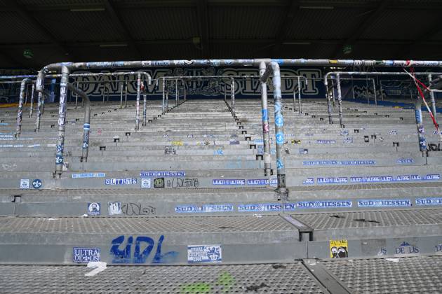Übersicht des Stadion am Böllenfalltor des SV Darmstadt 98 fotografiert beim Fußball Testspiel Spiel Darmstadt 98 gegen Norwich City am 12.7.2023 in Darmstadt. (DFL DFB REGULATIONS PROHIBIT ANY USE OF PHOTOGRAPHS as IMAGE SEQUENCES and or QUASI-VIDEO)
