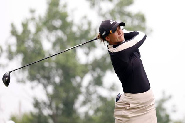 SYLVANIA, OH - JULY 15: LPGA, Golf Damen golfer Linn Grant plays her tee shot on the 5th hole during the final round of the Dana Open on July 16, 2023, at Highland Meadows Golf Club in Sylvania, Ohio. (Photo by Brian Spurlock Icon Sportswire) GOLF: JUL 15 LPGA Dana Open EDITORIAL USE ONLY Icon230716008