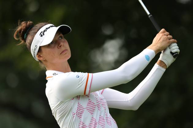 Dana Open Esther Henseleit of Germany tees off on the second tee during the final round of the Dana Open at Highland Meadows Golf Club in Sylvania, Ohio USA, on Sunday, July 16, 2023. Sylvania Ohio United States  Copyright: xJorgexLemusx originalFilename:lemus-danaopen230716_npAH0.jpg