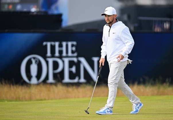 Mandatory Credit: Photo by Greig Cowie Shutterstock (14012011ce) Alan Fitzpatrick on the 1st Green The British Open Championship, Practice, Golf, Royal Liverpool Golf Club, Liverpool, UK - 17 Jul 2023 The British Open Championship, Practice, Golf, Royal Liverpool Golf Club, Liverpool, UK - 17 Jul 2023  Copyright: xGreigxCowie Shutterstockx 14012011ce