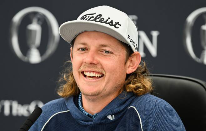 Mandatory Credit: Photo by Greig Cowie Shutterstock (14012011eb) Champion Golfer 2022 Cameron Smith is interviewed The British Open Championship, Practice, Golf, Royal Liverpool Golf Club, Liverpool, UK - 17 Jul 2023 The British Open Championship, Practice, Golf, Royal Liverpool Golf Club, Liverpool, UK - 17 Jul 2023  Copyright: xGreigxCowie Shutterstockx 14012011eb