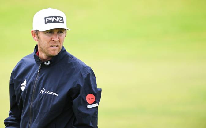 Mandatory Credit: Photo by Greig Cowie Shutterstock (14012011en) Seamus Power on the 13th Green The British Open Championship, Practice, Golf, Royal Liverpool Golf Club, Liverpool, UK - 17 Jul 2023 The British Open Championship, Practice, Golf, Royal Liverpool Golf Club, Liverpool, UK - 17 Jul 2023  Copyright: xGreigxCowie Shutterstockx 14012011en