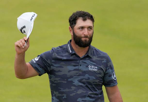 Mandatory Credit: Photo by Dave Shopland Shutterstock (14015636ai) Spain s Jon Rahm on 18th The British Open Championship, Day Three, Golf, Royal Liverpool Golf Club, Liverpool, UK - 22 Jul 2023 The British Open Championship, Day Three, Golf, Royal Liverpool Golf Club, Liverpool, UK - 22 Jul 2023  Copyright: xDavexShopland Shutterstockx 14015636ai