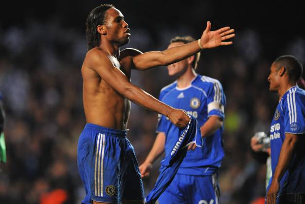 UEFA Champions League Soccer match, Semi Final, Chelsea vs Liverpool Chelsea s Didier Droda celebrates after the final whistle during the UEFA Champions League Soccer match, Semi Final, Second Leg, Chelsea vs Liverpool at the Stamford Bridge in London, UK on April 30, 2008. Chelsea won 3-2. Chelsea reach his first Champions League final. Photo by Steeve McMay Cameleon ABACAPRESS.COM London - Copyright: xMcMayxSteve ABACAx 151133_43 McMayxSteve ABACAx 151133_43