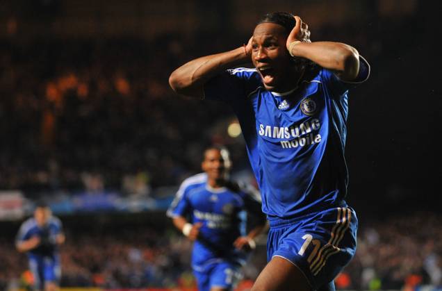 UEFA Champions League Soccer match, Semi Final, Chelsea vs Liverpool Chelsea s Didier Drogba celebrates after the final whistle during the UEFA Champions League Soccer match, Semi Final, Second Leg, Chelsea vs Liverpool at the Stamford Bridge in London, UK on April 30, 2008. Chelsea won 3-2. Chelsea reach his first Champions League final. Photo by Steeve McMay Cameleon ABACAPRESS.COM London - Copyright: xMcMayxSteve ABACAx 151133_48 McMayxSteve ABACAx 151133_48