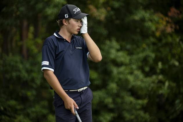 Louis Klein from Czech Republic in action during the Czech Open 2023 men s golf tournament, part of the Czech PGA, Golf Herren Tour, 1st round, on August 17, 2023, in Beroun, Czech Republic. (CTKxPhoto OndrejxDeml) CTKPhotoP2023081704451  CTKPhotoP2023081704451