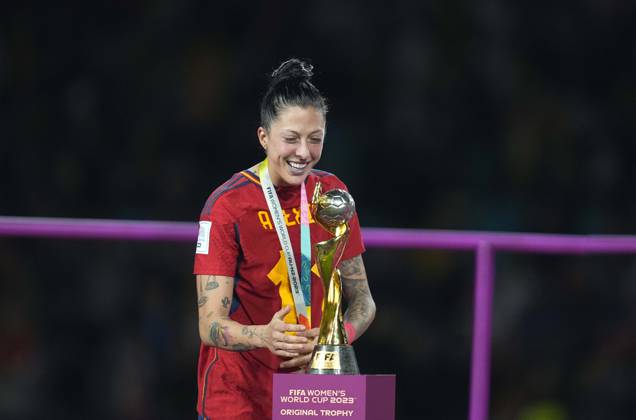 August 20 2023: Jennifer Hermoso (Spain) with the the World Cup trophy during a FiFA Womens World Cup Final game, Spain versus England, at Olympic Stadium, Sydney, Australia. CSM Sydney Australia - ZUMAc04_ 20230820_zma_c04_309 Copyright: xKimxPricex