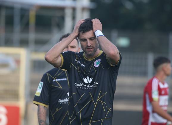 Regionallioga West, Saison 2023 - 2024, 6. Spieltag, 01.09.2023, Fortuna Düsseldorf U 23 - RW Oberhausen -- Moritz Stoppelkamp ( RWO ) nach einer verpassten Chance