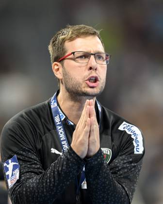 Trainer Jaron SIEWERT (B) Gestik, Geste, Handball 1. Bundesliga, 04.Spieltag, Bergischer HC (BHC) - Fuechse Berlin (B) 30:34, am 10.09.2023 in Duesseldorf Deutschland. o‚ÂÂ