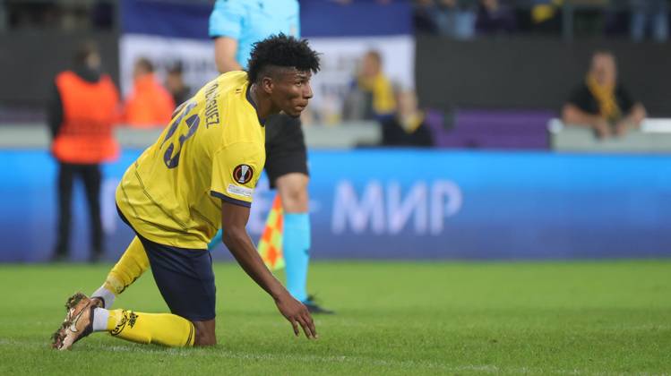 Union s Kevin Rodriguez pictured during a soccer game between Belgian Royale Union Saint Gilloise and French Toulouse FC, on the first day of the group phase of the UEFA Europa League competition, in group E, on Thursday 21 September 2023 in Brussels. VIRGINIExLEFOUR x74606745x