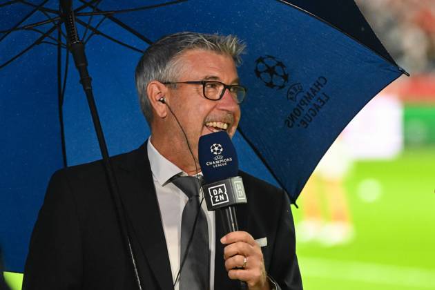 Fussball, Herren, Saison 2023 2024, UEFA Champions League (Gruppe C, 2. Spieltag), 1. FC Union Berlin - Sporting Braga, v. l. Trainer Urs Fischer (1. FC Union Berlin) im Interview, gives an interview, 03.10. 2023, Copyright: xMatthiasxKochx