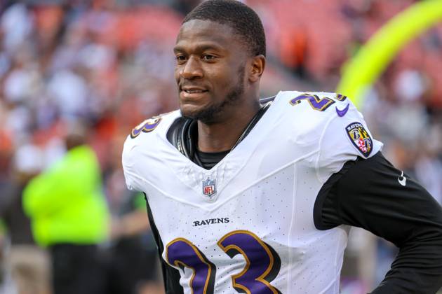 CLEVELAND, OH - OCTOBER 01: Baltimore Ravens cornerback Rock Ya-Sin (23) leaves the field following the National Football League game between the Baltimore Ravens and Cleveland Browns on October 1, 2023, at Cleveland Browns Stadium in Cleveland, OH. (Photo by Frank Jansky Icon Sportswire) NFL, American Football Herren, USA OCT 01 Ravens at Browns EDITORIAL USE ONLY Icon231001138