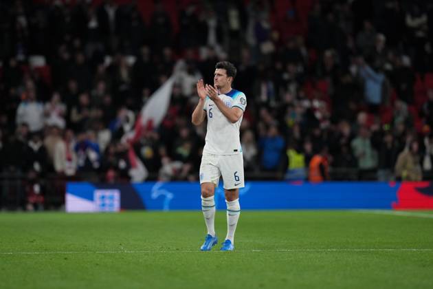 Harry Maguire Manchester United, ManU of England applauds supporters after the international match, Länderspiel, Nationalmannschaft between England and Italy at Wembley Stadium, London, England on 17 October 2023. Copyright: xDavidxHornx PMI-5839-0042
