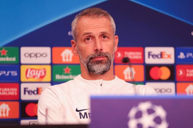 RB Leipzig PK Champions League Leipzig, 24.10.2023, RB Leipzig Fußball-Akademie, UEFA Champions League , RB Leipzig Pressekonferenz am Vortag von RBL v. Roter Stern Belgrad (Fudbalski klub Crvena zvezda) , Im Bild: Trainer Marco Rose (RB Leipzig) ,