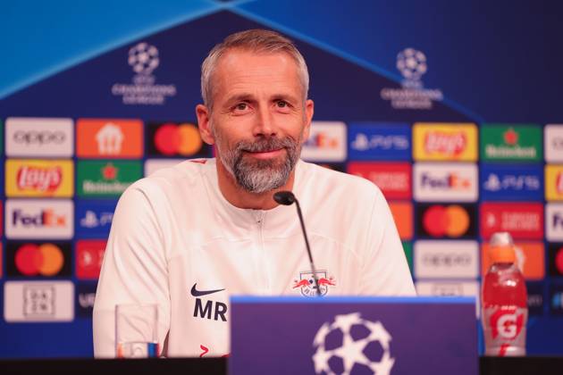 RB Leipzig PK Champions League Leipzig, 24.10.2023, RB Leipzig Fußball-Akademie, UEFA Champions League , RB Leipzig Pressekonferenz am Vortag von RBL v. Roter Stern Belgrad (Fudbalski klub Crvena zvezda) , Im Bild: Trainer Marco Rose (RB Leipzig) ,
