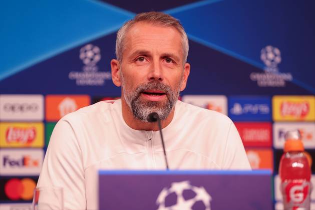 RB Leipzig PK Champions League Leipzig, 24.10.2023, RB Leipzig Fußball-Akademie, UEFA Champions League , RB Leipzig Pressekonferenz am Vortag von RBL v. Roter Stern Belgrad (Fudbalski klub Crvena zvezda) , Im Bild: Trainer Marco Rose (RB Leipzig) ,