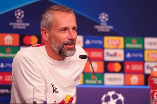 RB Leipzig PK Champions League Leipzig, 24.10.2023, RB Leipzig Fußball-Akademie, UEFA Champions League , RB Leipzig Pressekonferenz am Vortag von RBL v. Roter Stern Belgrad (Fudbalski klub Crvena zvezda) , Im Bild: Trainer Marco Rose (RB Leipzig) ,