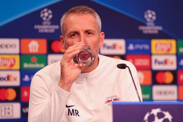 RB Leipzig PK Champions League Leipzig, 24.10.2023, RB Leipzig Fußball-Akademie, UEFA Champions League , RB Leipzig Pressekonferenz am Vortag von RBL v. Roter Stern Belgrad (Fudbalski klub Crvena zvezda) , Im Bild: Trainer Marco Rose (RB Leipzig) ,