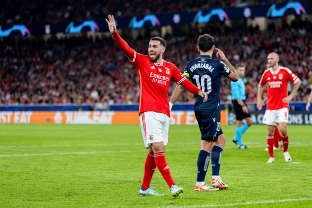 UEFA Champions League 2023 24: Benfica Vs Real Sociedad in Lisbon, Portugal - 24 Oct 2023 Orkun Kökçü of SL Benfica reacts during the UEFA Champions League 2023 24 match between Benfica and Real Sociedad at Estádio do Lisboa e Benfica. Final score; Benfica 0:1 Real Sociedad. Lisbon Portugal Copyright: xNunoxBrancox xSOPAxImagesx NBR_SLB_RS-40