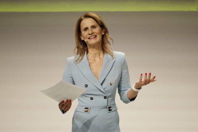 Katrin Müller-Hohenstein, führte als Moderatorin durch die Gala Deutscher Fussball Kulturpreis 2023 Nürnberg Copyright: xZichyx Eibner-Pressefotox EP_rzy