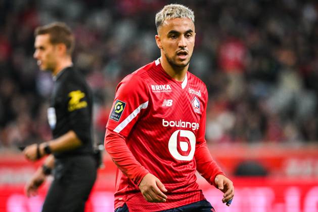 October 29, 2023, Villeneuve-d Ascq, France, France: Adam OUNAS of Lille during the Ligue 1 match between Lille OSC (LOSC) and AS Monaco at Pierre Mauroy Stadium on October 29, 2023 in Villeneuve-d Ascq near Lille, France. Villeneuve-d Ascq France - ZUMAm308 20231029_zsp_m308_034 Copyright: xMatthieuxMirvillex