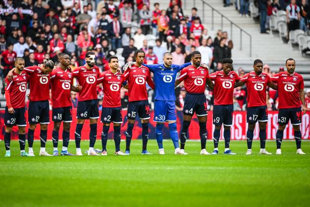 October 22, 2023, Villeneuve-d Ascq, France, France: Team of Lille during the Ligue 1 match between Lille OSC (LOSC) and Stade Brestois (Brest) at Pierre Mauroy Stadium on October 22, 2023 in Villeneuve-d Ascq near Lille, France. Villeneuve-d Ascq France - ZUMAm308 20231022_zsp_m308_012 Copyright: xMatthieuxMirvillex
