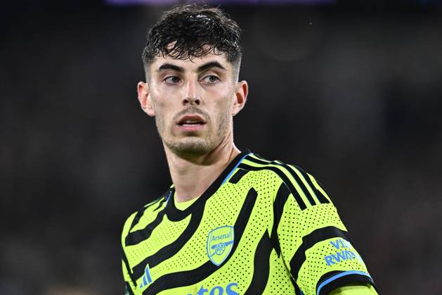 LONDON, ENGLAND - NOVEMBER 1: Kai Havertz of Arsenal looks on during the Carabao Cup Fourth Round match between West Ham United and Arsenal at London Stadium on November 1, 2023 in London, England. Photo by Sebastian Frej REPORTER for POLAND ONLY EDITORIAL USE ONLY. No use with unauthorized audio, video, data, fixture lists, club league logos or live services. Online in-match use limited to 120 images, no video emulation. No use in betting, games or single club league player publications West Ham United v Arsenal - Carabao Cup Fourth Round Copyright: xSebastianxFrejx