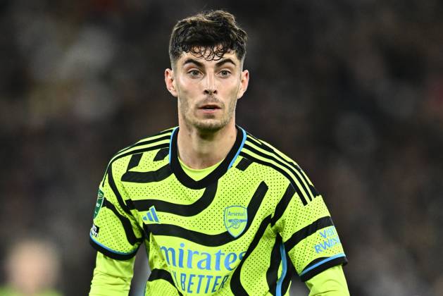 LONDON, ENGLAND - NOVEMBER 1: Kai Havertz of Arsenal looks on during the Carabao Cup Fourth Round match between West Ham United and Arsenal at London Stadium on November 1, 2023 in London, England. Photo by Sebastian Frej EDITORIAL USE ONLY. No use with unauthorized audio, video, data, fixture lists, club league logos or live services. Online in-match use limited to 120 images, no video emulation. No use in betting, games or single club league player publications West Ham United v Arsenal - Carabao Cup Fourth Round Copyright: xSebastianxFrejx