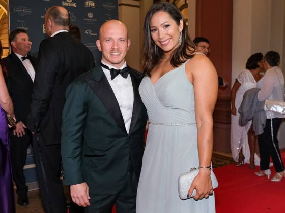 Fabian Hambuechen und Viktoria Hambuechen, 41. Deutscher Sportpresseball, Verleihung der Ehrung im Jahre 2023, Frankfurt am Main, 04.11.2023, Deutscher Sportpresseball, Verleihung der Ehrung im Jahre 2023, Frankfurt am Main, 04.11.2023, Frankfurt Copyright: xEibner-Pressefoto FlorianxWieganx EP_FWD