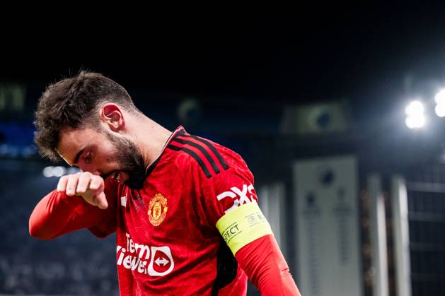 231108 Bruno Fernandes of Manchester United, ManU looks dejected during the UEFA Champions League football match between FC Copenhagen and Manchester United on November 8, 2023 in Copenhagen. Photo: Petter Arvidson BILDBYRAN kod PA PA0685 fotboll football soccer fotball champions league fc copenhagen manchester united bbeng depp Copyright: PETTERxARVIDSON BB231108PA078