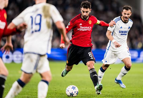 231108 Bruno Fernandes of Manchester United, ManU during the UEFA Champions League football match between FC Copenhagen and Manchester United on November 8, 2023 in Copenhagen. Photo: Petter Arvidson BILDBYRAN kod PA PA0685 fotboll football soccer fotball champions league fc copenhagen manchester united bbeng Copyright: PETTERxARVIDSON BB231108PA098