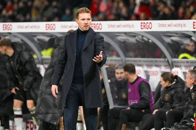 Fussball, Herren, Saison 2023 2024, Länderspiel in Berlin, Deutschland - Türkei, v. l. Trainer Bundestrainer Julian Nagelsmann (Deutschland) gestikuliert, 18.11. 2023, Copyright: xMatthiasxKochx