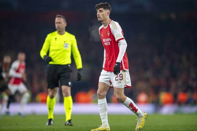 London, England, 29 November 2023: Kai Havertz of Arsenal during the UEFA Champions League football match between Arsenal and Lens at Emirates Stadium in London, England. FOOTBALL : Arsenal vs Lens - UEFA Ligue des Champions - 29 11 2023 SPP Panoramic