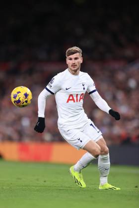 Manchester United, ManU v Tottenham Hotspur 14 January 2024 - Premier League - Manchester United v Tottenham Hotspur - Timo Werner of Tottenham Hotspur - Photo: Simon Stacpoole Offside. Manchester UK Copyright: xSimonxStacpoolexOffside