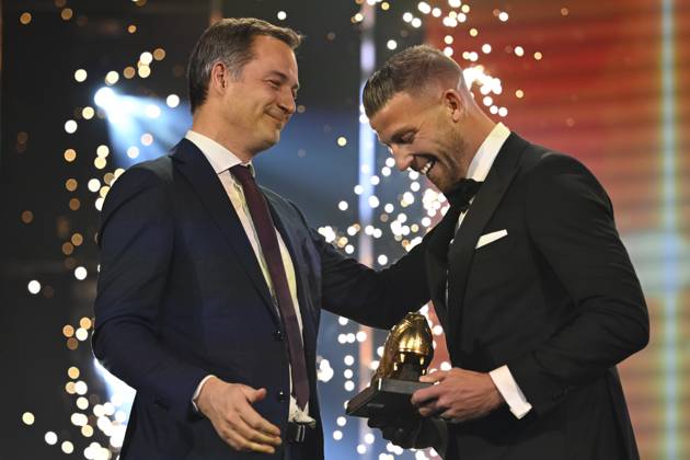 70th Belgian Golden Shoe award ANTWERPEN, BELGIUM - JANUARY 18 : De Croo Alexander and Alderweireld Toby defender of Antwerp FC pictured during the annual Golden Shoe award show at the Antwerp Avenue TV studio on January 18, 2024 in Antwerpen, Belgium, 18 01 2024 Antwerpen Belgium  Copyright: xNicoxVereeckenx