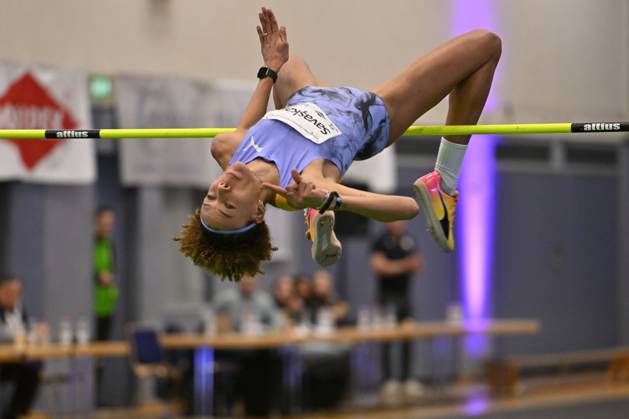 Bilder des Jahres 2024, Sport 01 Januar Sport Themen der Woche KW04 Sport Bilder des Tages GER, Internationales Hochsprungmeeting Wuppertal 26.01.2024, Wuppertal , Sporthalle Küllenhahn, GER, Internationales Hochsprungmeeting Wuppertal im Bild Mirela Demirewa ( Atletik Sf ) mit türkischem Landesrecord von 1,91m.