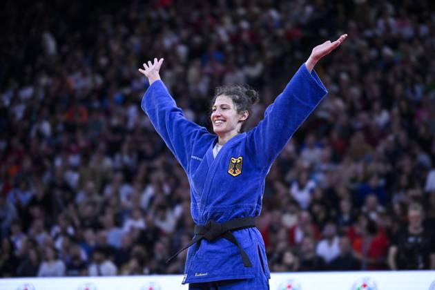 Bilder des Jahres 2024, Sport 02 Feburar Sport Themen der Woche KW05 Sport Bilder des Tages Judo Paris Grand Slam 2024 - Day 2 Miriam Butkereit during the Paris Grand Slam 2024 IJF World Judo Tour event at Accor Arena in Paris, France on February 3, 2024. Photo by Victor Joly ABACAPRESS.COM Paris France  Copyright: xJolyxVictor ABACAx