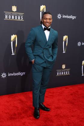 Bijan Robinson arrives on the red carpet at the NFL, American Football Herren, USA Honors event leading up to Super Bowl LVIII in Las Vegas, Nevada on Thursday, February 8, 2024. The San Francisco 49ers will play the Kansas City Chiefs in Super Bowl LVIII at Allegiant Stadium in Las Vegas, Nevada on Sunday, February 11, 2024. SBP20240208992 JamesxAtoa