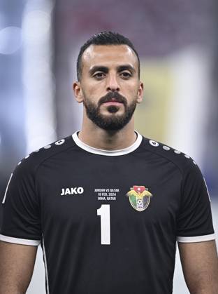 FUSSBALL AFC Asian Cup in Doha FINALE Jordanien - Katar 10.02.2024 Torwart Yazeed Abulaila (Jordanien)