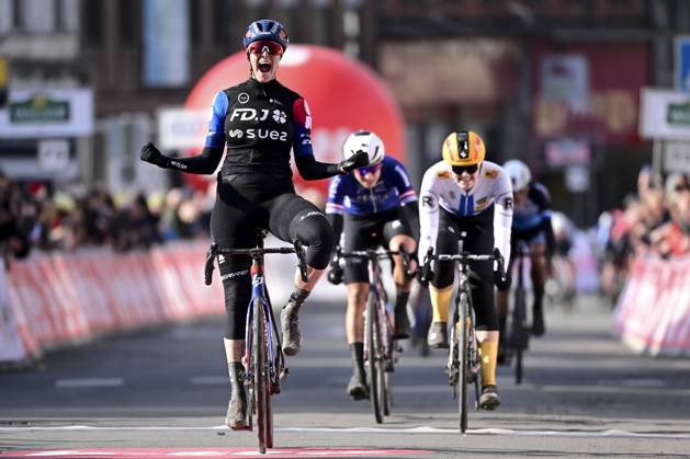 Bilder des Jahres 2024, Sport 02 Februar Sport Themen der Woche KW09 Sport Bilder des Tages Victoria Guazzini pictured in action during the Grand Prix du Samyn one day cycling race, 202km from Quaregnon to Dour on Tuesday 27 February 2024, the first (out of 10) race of the Lotto Cycling Cup. LAURIExDIEFFEMBACQ  x87216246x