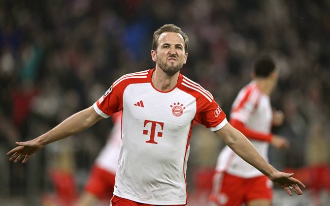 Sport Bilder des Tages TOR zum 3:0 Harry Kane FC Bayern Muenchen FCB (09) Torjubel FC Bayern Muenchen FCB vs Lazio Rom Achtelfinale Rueckspiel 05.03.2024 DFL REGULATIONS PROHIBIT ANY USE OF PHOTOGRAPHS AS IMAGE SEQUENCES AND OR QUASI-VIDEO FC Bayern Muenchen FCB vs Lazio Rom