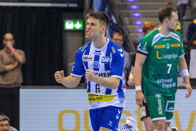 Daniel Fernandez (TVB Stuttgart, 06) jubelt freut sich, positive Emotionen GER, TVB Stuttgart vs. DHfK Leipzig, Handball Maenner, Liqui Moly HBL, Handball Bundesliga, 25. Spieltag, Spielzeit 2023 2024, 07.03.2024 GER, TVB Stuttgart vs. DHfK Leipzig, Handball Maenner, Liqui Moly HBL, Handball Bundesliga, 25. Spieltag, Spielzeit 2023 2024, 07.03.2024 Stuttgart Copyright: xEibnerxPressefotox xOliverxSchmix EP_OST