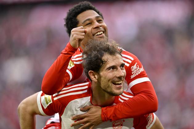 Bilder des Jahres 2024, Sport 03 März Sport Themen der Woche KW10 TOR zum 6:1 Serge Gnabry FC Bayern Muenchen FCB (07) Torjubel mit Leon Goretzka FC Bayern Muenchen FCB (08) FC Bayern Muenchen vs 1. FSV Mainz 05 09.03.2024 DFL REGULATIONS PROHIBIT ANY USE OF PHOTOGRAPHS AS IMAGE SEQUENCES AND OR QUASI-VIDEO FC Bayern Muenchen vs 1. FSV Mainz 05