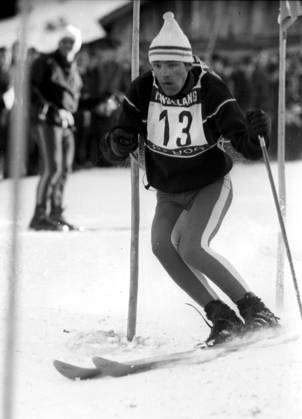 Spezialslalom der Herren in Hindelang 06.01.1964 Jean-Claude Killy (Frankreich) in Aktion